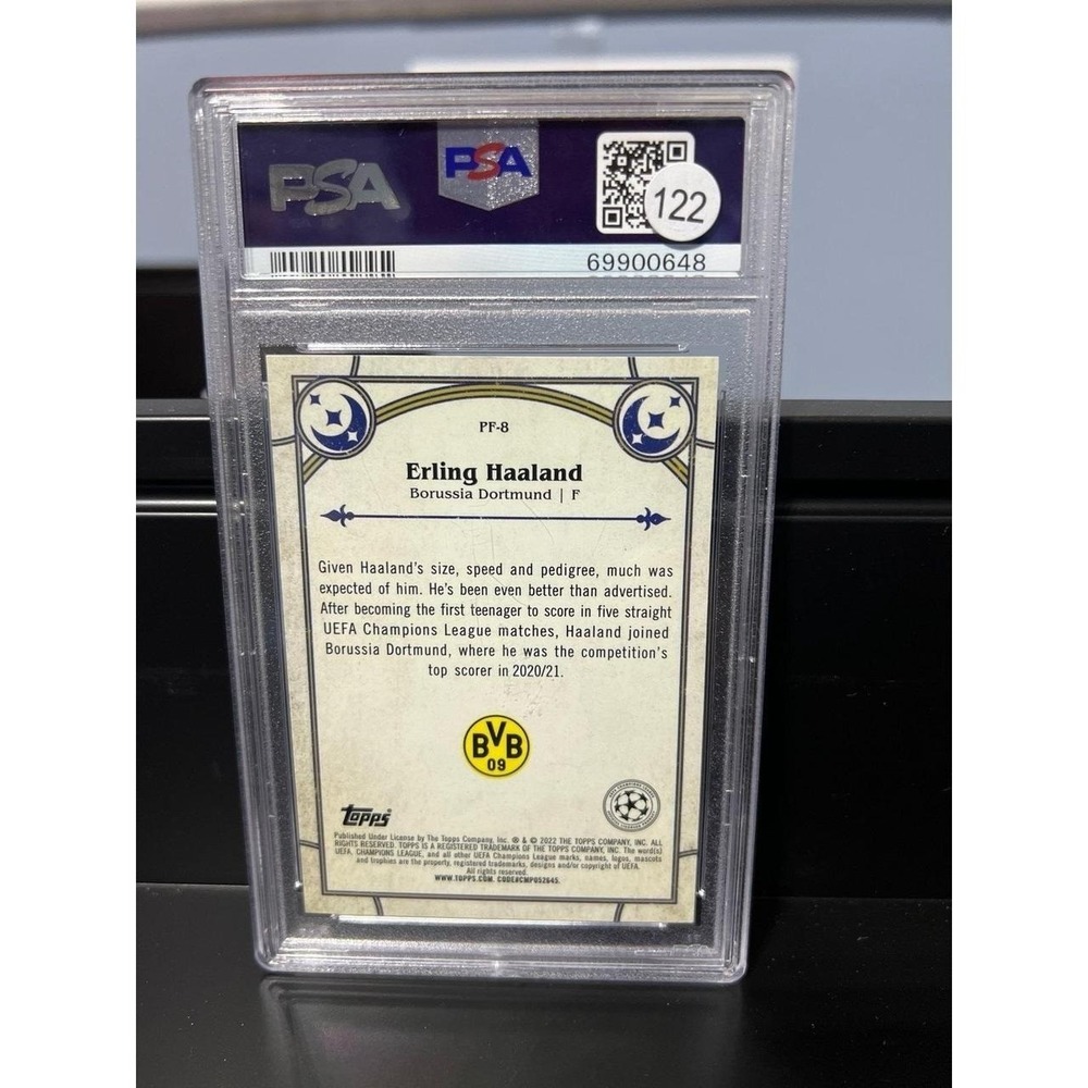 Topps 2021-22 Merlin Chrome Prophecy Fulfilled #PF-8 Haaland Dortmund PSA 9 - Picture 3 of 3